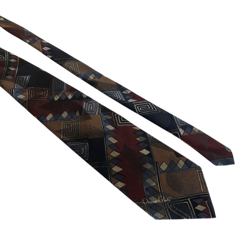 Oscar De La Renta Studio Geometric Tie Silk Blend Mens Necktie Work Formal Gift